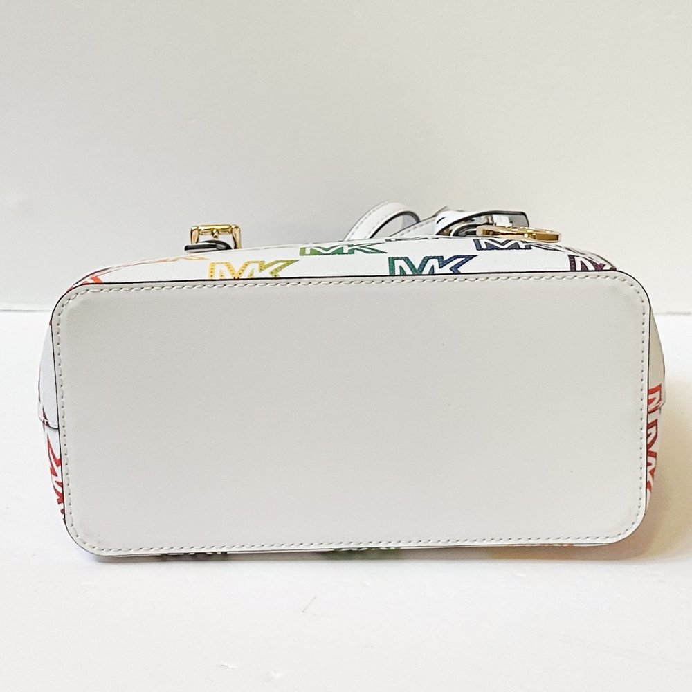 Michael Kors Jet Set XS Carryall Tote Satchel Shoulder Bag MK Rainbow White - Picture 6 of 13